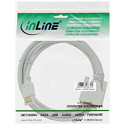 Câble InLine® HDMI vers DVI mâle vers 18 + 1 mâle or blanc 3 m