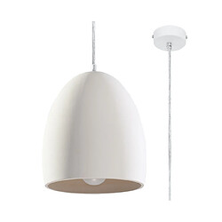 Luminaire Center Suspension Flawiusz Céramique blanc 1 ampoule 122cm