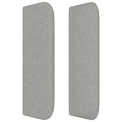 Avis vidaXL Tête de lit avec oreilles Gris clair 103x16x78/88 cm Tissu