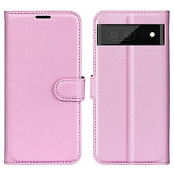 Etui en PU texture litchi, rose pour Google Pixel 7