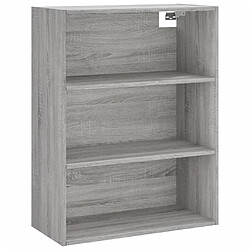 Acheter vidaXL Buffet haut Sonoma gris 69,5x34x180 cm Bois d'ingénierie