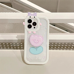 GUPBOO Étui pour iPhone11 Support de coque de téléphone de style coréen Smiley Tulip