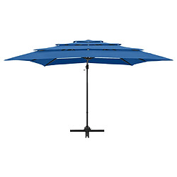 Avis Maison Chic Parasol Jardin | Parasol à 4 niveaux avec mat en aluminium Bleu azuré 250x250 cm - GKD82009