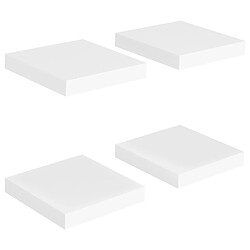 Maison Chic Lot de 4 Étagères murales,Étagère Rangement flottate blanc 23x23,5x3,8 cm MDF -MN67039