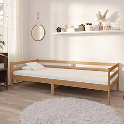 Maison Chic Lit de jour Lit d'invité et matelas, Lit de repos pour Salon Chambre,Canapé-lit 90x200cm Marron miel Bois de pin massif -MN18635