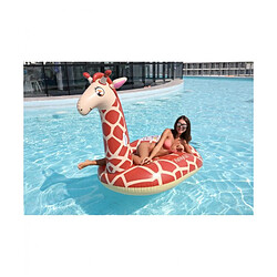 Airmyfun Bouée Gonflable XXL Chevauchable, Piscine & Plage, Flotteur Deluxe - Giraffe 140x140x105cm