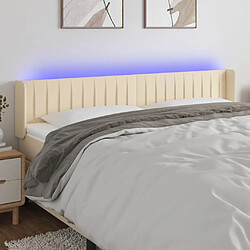 Maison Chic Tête de lit scandinave à LED,meuble de chambre Crème 183x16x78/88 cm Tissu -MN21903