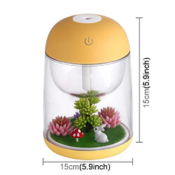 Wewoo Humidificateur d'Air jaune 2 W Portable Mini Micro Paysage Conception USB Charge Aromathérapie Air avec LED Lumière Colorée, Capacité du réservoir d'eau: 180ML, DC 5V