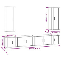 vidaXL Ensemble de meubles TV 6 pcs Blanc Bois d'ingénierie pas cher