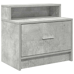 vidaXL Table de chevet avec tiroir gris béton 51x31x47 cm