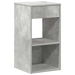 vidaXL Table de chevet avec tiroir gris béton 35x34x66,5 cm