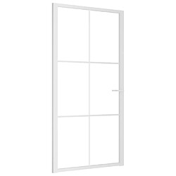 vidaXL Porte intérieure 102,5x201,5 cm Blanc Verre ESG et aluminium