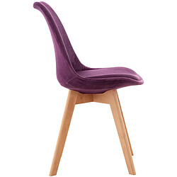 Avis Decoshop26 Chaise de salle à manger x1 design scandinave en velours violet et pieds en bois clair 10_0002284