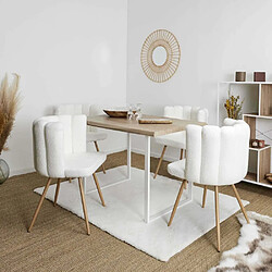 The Home Deco Factory Lot de 2 chaises Ariel - Blanc