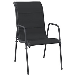 Avis Maison Chic Lot de 4 Chaises de jardin,Fauteuil d'extérieur Acier et textilène Noir -MN47668