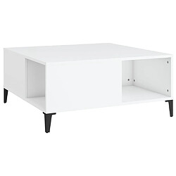 Maison Chic Table basse,Table Console Table d'appoint, Table pour salon blanc 80x80x36,5 cm bois d'ingénierie -MN60859