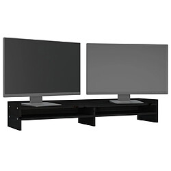 Avis vidaXL Support de moniteur Noir 100x24x16 cm Bois de pin solide