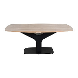 Avis Vente-Unique Table à manger 8 personnes en bois d'acacia et métal - Naturel et noir - MIRIONA