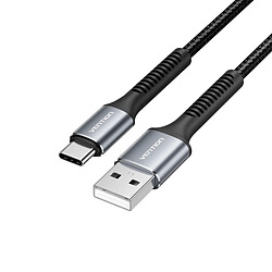 Câble de données Vention - USB 2.0 vers USB-C - Aluminium - 480Mbps - 3A, 15W - Couleur Noir