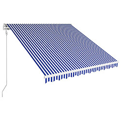 vidaXL Auvent rétractable automatique 350x250 cm Bleu et blanc