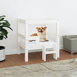 vidaXL Lit pour chien Blanc 55,5x53,5x60 cm Bois de pin solide 