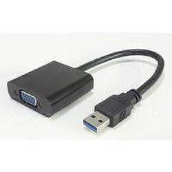 Disney Adapter USB3.0 - VGA M-F Black Max. 1920x1080p support Win 7/8/8.1/10