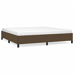 vidaXL Cadre de lit sans matelas marron foncé 200x200 cm tissu