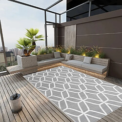 vidaXL Tapis d'extérieur Gris 140x200 cm PP