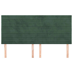 Avis Maison Chic Lot de 4 Têtes de lit design pour chambre - Décoration de lit Vert foncé 100x5x78/88 cm Velours -MN50150