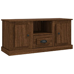 vidaXL Meuble TV chêne marron 100x35,5x45 cm bois d'ingénierie