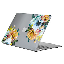 Avizar Coque Protection Rigide Design Fleurs Noir p. MacBook Air 13 2020 / 2019 / 2018