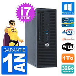 PC HP ProDesk 400 G3 SFF Intel Core i7-6700 RAM 32Go Disque 1To Windows 10 Wifi - Occasion