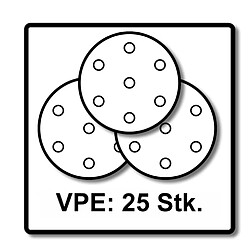 Festool STF D225/128 Disques abrasifs Granat P240 - 225 mm pour ponçeuse à bras PLANEX - 25 pcs. (205663)