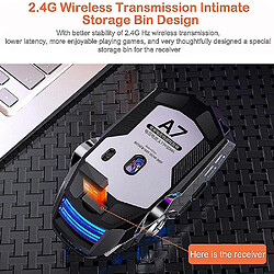 Acheter Universal A7 Wireless Mouse LED Backlit 2.4g USB Optical Ergonomic Gaming Mouse Optical MICE pour PC Laptop