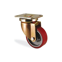 Roulette pivotante polyuréthane rouge forte charge diamètre 150mm charge 700kg