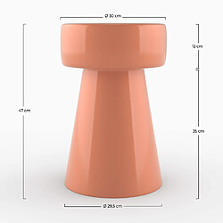 Rendez Vous Deco Table d'appoint Athéna en métal orange D30 cm