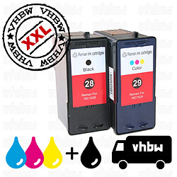 Vhbw PACK AVANTAGEUX: recharge de cartouche encre noire et couleur pour LEXMARK 28 & 29