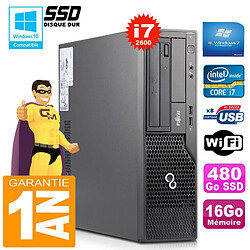 PC Fujitsu Esprimo E500 E85+ SFF Core I7-2600 RAM 16Go Disque 480 Go SSD Wifi W7 - Occasion