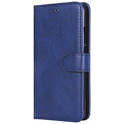 Wewoo Housse Coque Pour Huawei Y7 Prime Étui de protection à rabat horizontal de couleur unie avec support et fentes cartes et portefeuille et cadre photo et lanière bleu