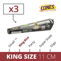 Blister de 3 feuilles 11cm King Size déjà roulées en cones pour JoyBox