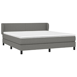 Avis Maison Chic Lit Adulte - Lit simple Lit à sommier tapissier avec matelas moelleux - Meuble de Chambre - Gris foncé 160x200cm Tissu -MN60228