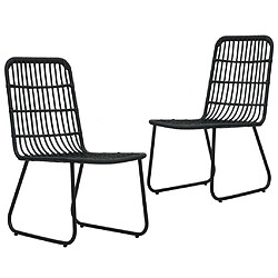 vidaXL Chaises de jardin lot de 2 Résine tressée Noir