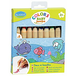 Aladine - 42009 - 8 Crayons De Couleur - Jumbo