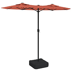 vidaXL Parasol de jardin à double tête avec LED terre cuite 316x240 cm