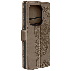 Avizar Étui Papillon Mandala pour Redmi Note 13 Pro Portefeuille Dragonne Marron Foncé