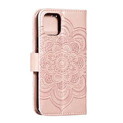 Avis Wewoo Coque Etui à rabat en cuir Mandala avec motif gaufrage pour iPhone 11 Pro support et logements cartes portefeuille et cadre photo et lanière or rose