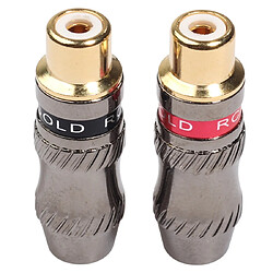 Wewoo Adaptateur TR026-1 2 PCS RCA Prise audio Jack plaqué or pour câble audio DIY et câble vidéo