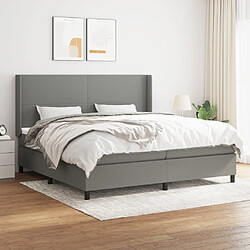 Maison Chic Lit Adulte - Lit simple Lit à sommier tapissier avec matelas moelleux - Meuble de Chambre - Gris foncé 200x200cm Tissu -MN50811