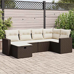 VIDAXL Salon de jardin 6 pcs - Marron résine tressée