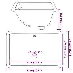 vidaXL Évier salle de bain blanc rectangulaire céramique pas cher